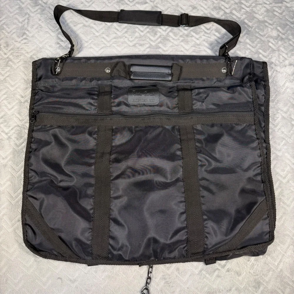 Pierre Cardin‎ Garment Bag Black Hanging Suit Travel Luggage Vintage Nylon
